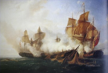 Batallas navales Combat de la Pomone Pinturas al óleo